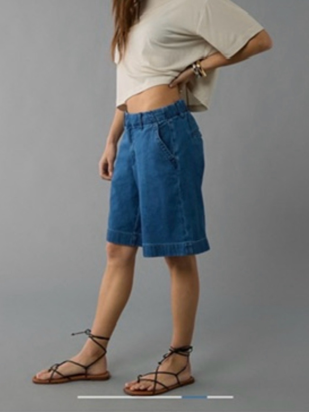 American Eagle Outfitters Blue Denim Bermuda Shorts Size 6